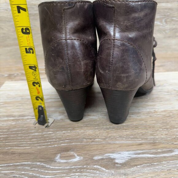 Clarks Bendable Brown Leather Ankle Lace Up Boots Women's Size 8.5 - Picture 3 of 6